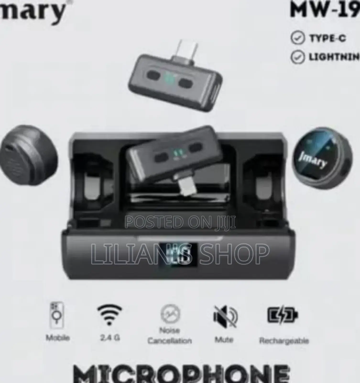 Jmary Mw-19 Dual Wireless Microphone for Type-C Lightning iPhone