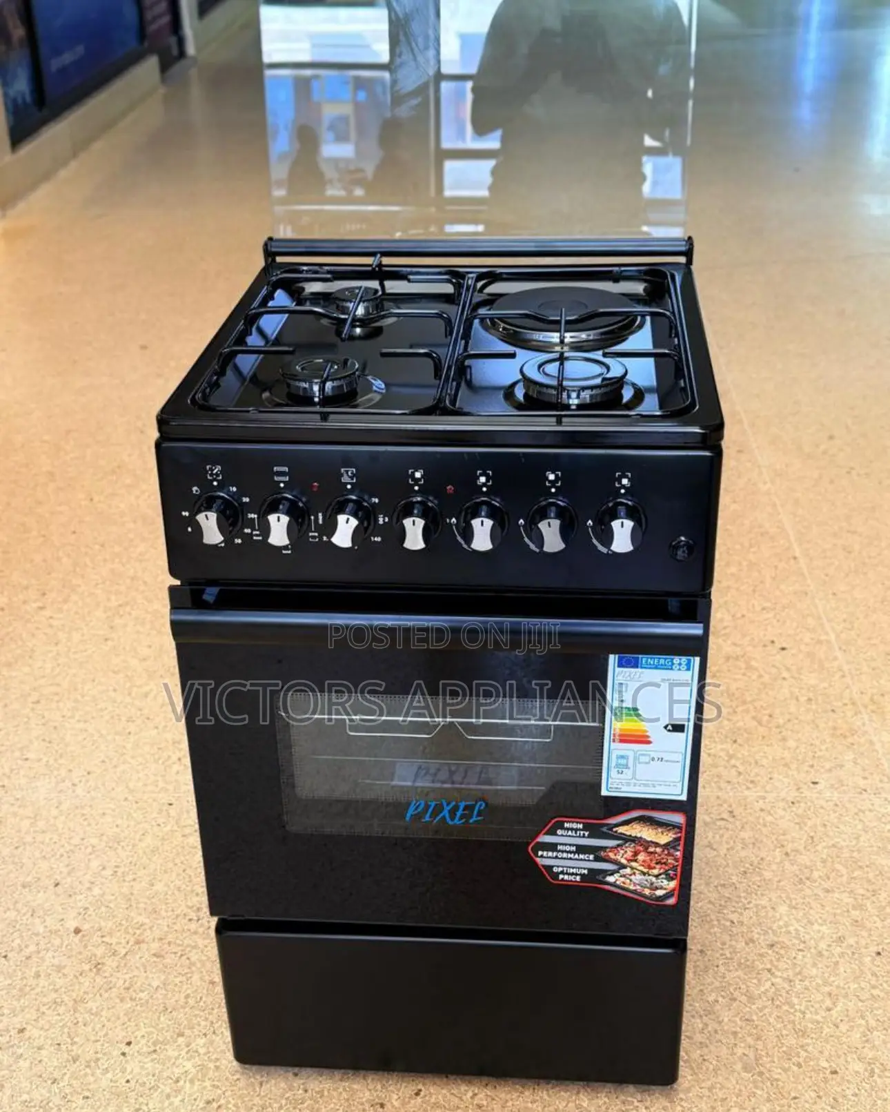 Pixel Cooker 3gas 1electric 50x50cm Black