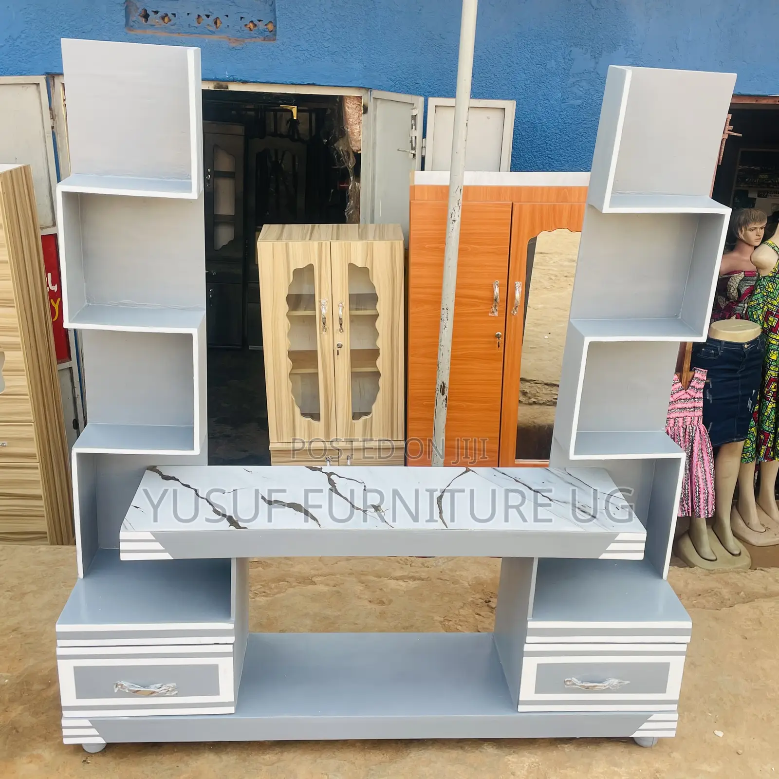 Tv Stand in Gray and Colour