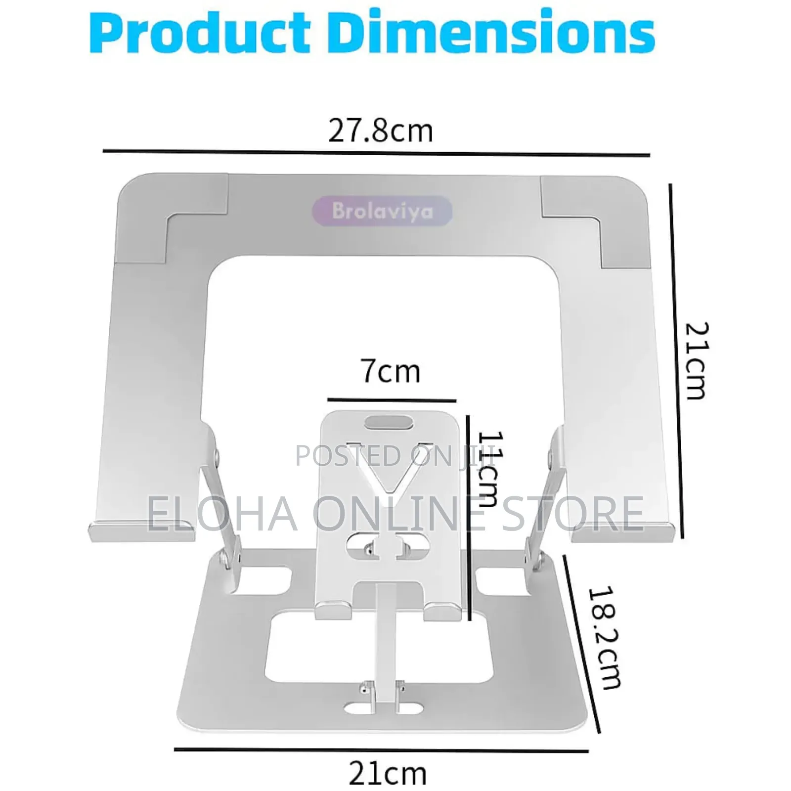 Foldable Dual Laptop and Mobile Phone Aluminium Stand