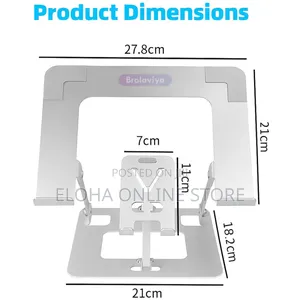 Foldable Dual Laptop and Mobile Phone Aluminium Stand