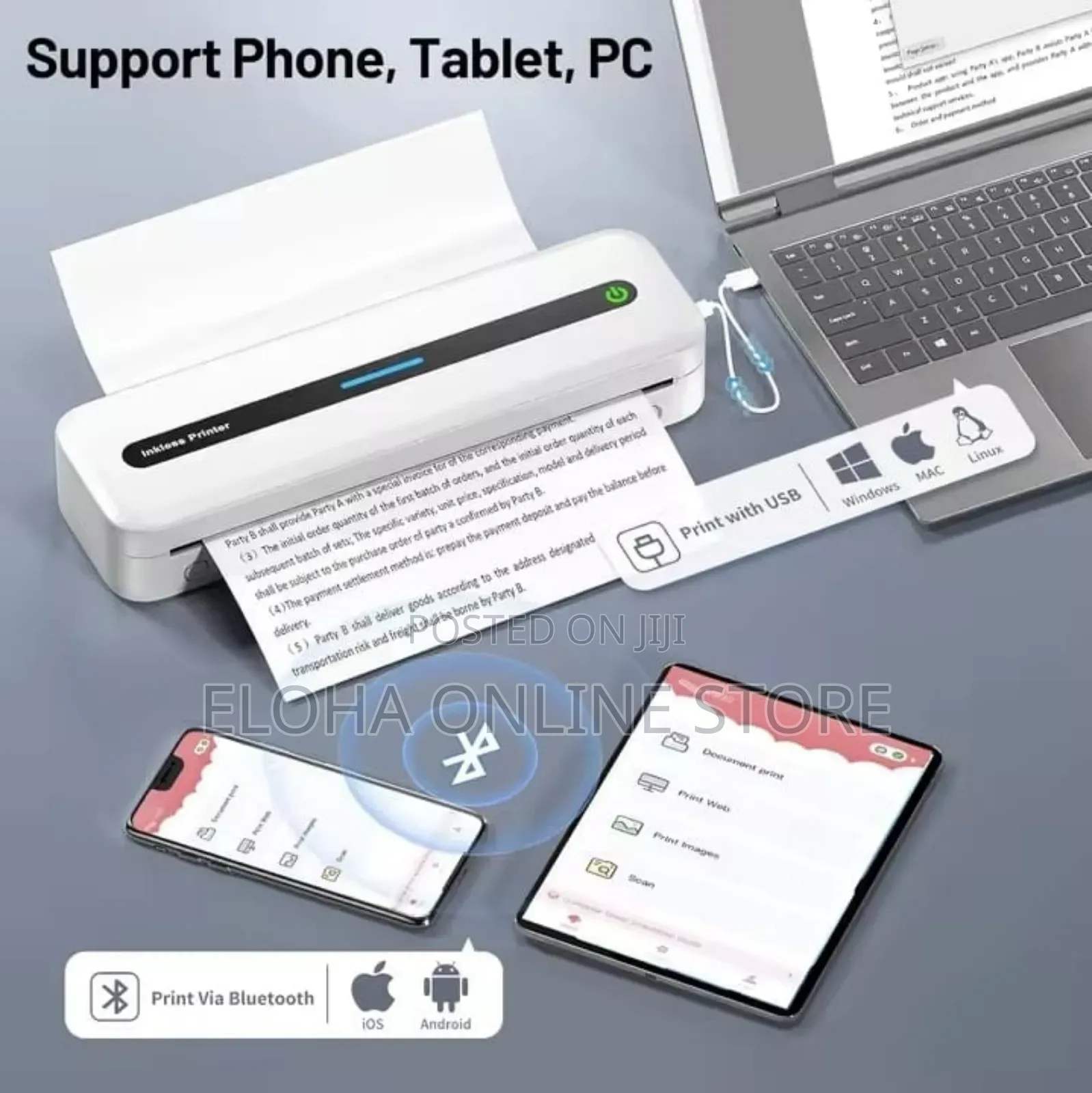 Portable Inkless Thermal Printer.