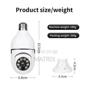 E27 360° PTZ Bulb Wifi Camera With Ai Tracking and Night Vision