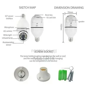 Bulb Wifi Camera E27 With Ai Tracking and Night Vision