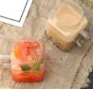 6 Piece of 500ml Glass Coffee Drinking Glass Cups With Bamboo Lid