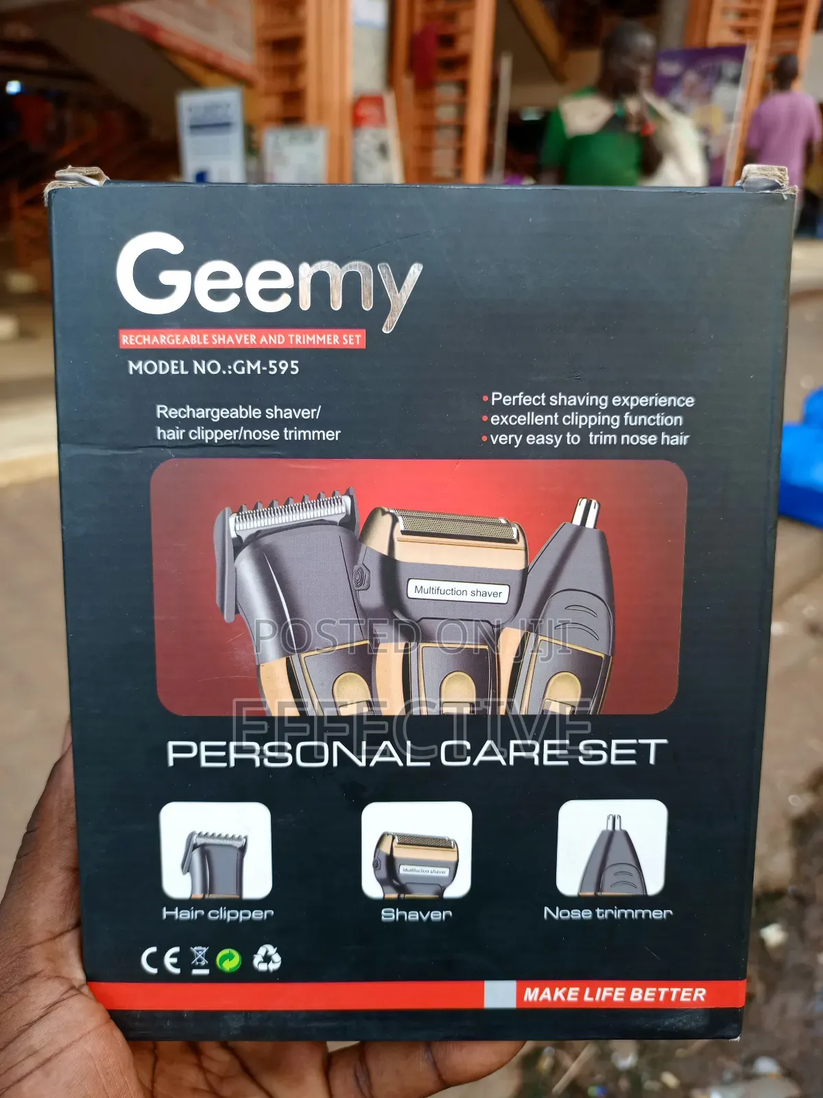 Geemy 3-in-1 Rechargeable Shaver and Trimmer Set