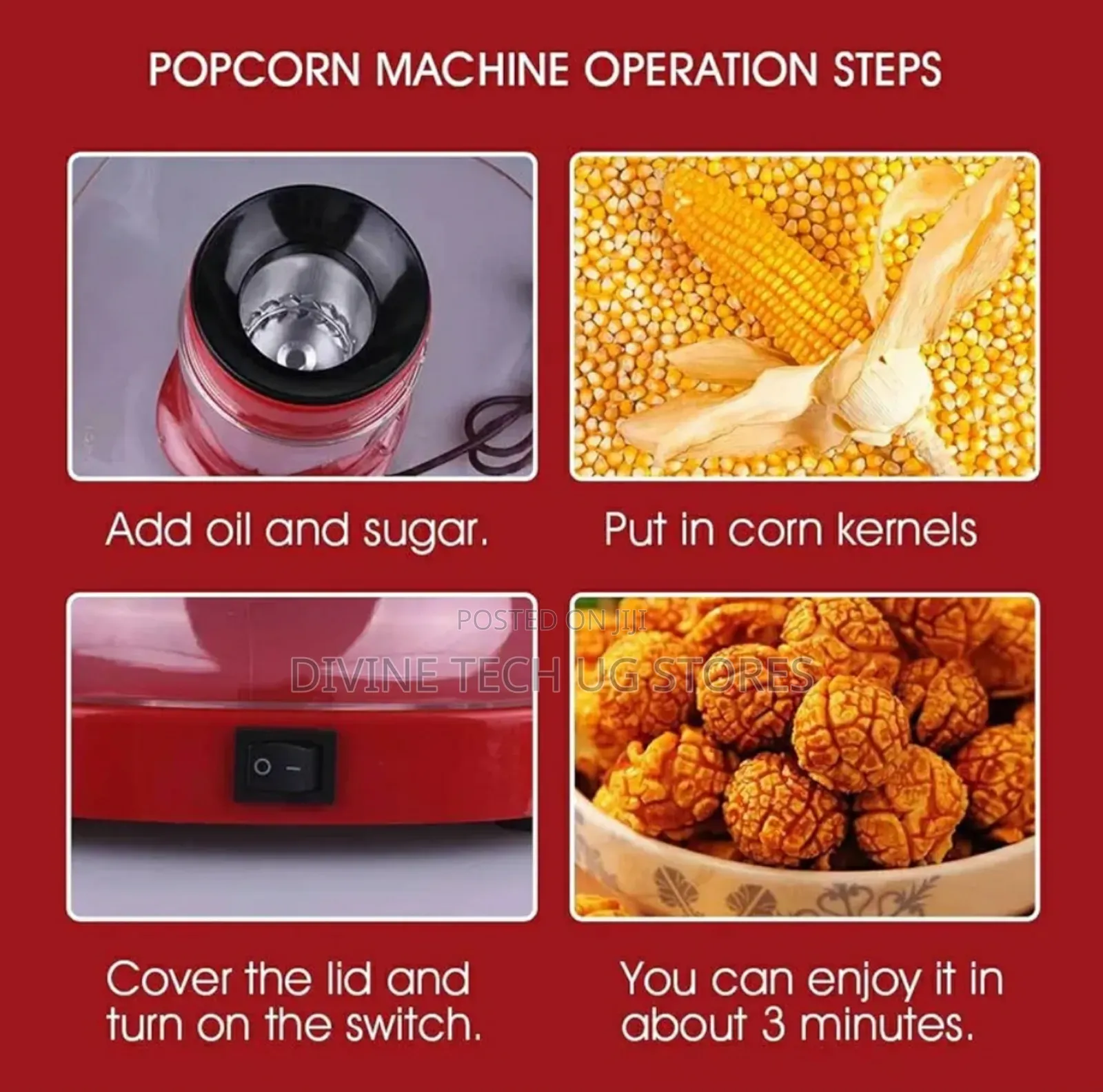 Electric Popcorn Maker -Healthy Delicious Popcorn