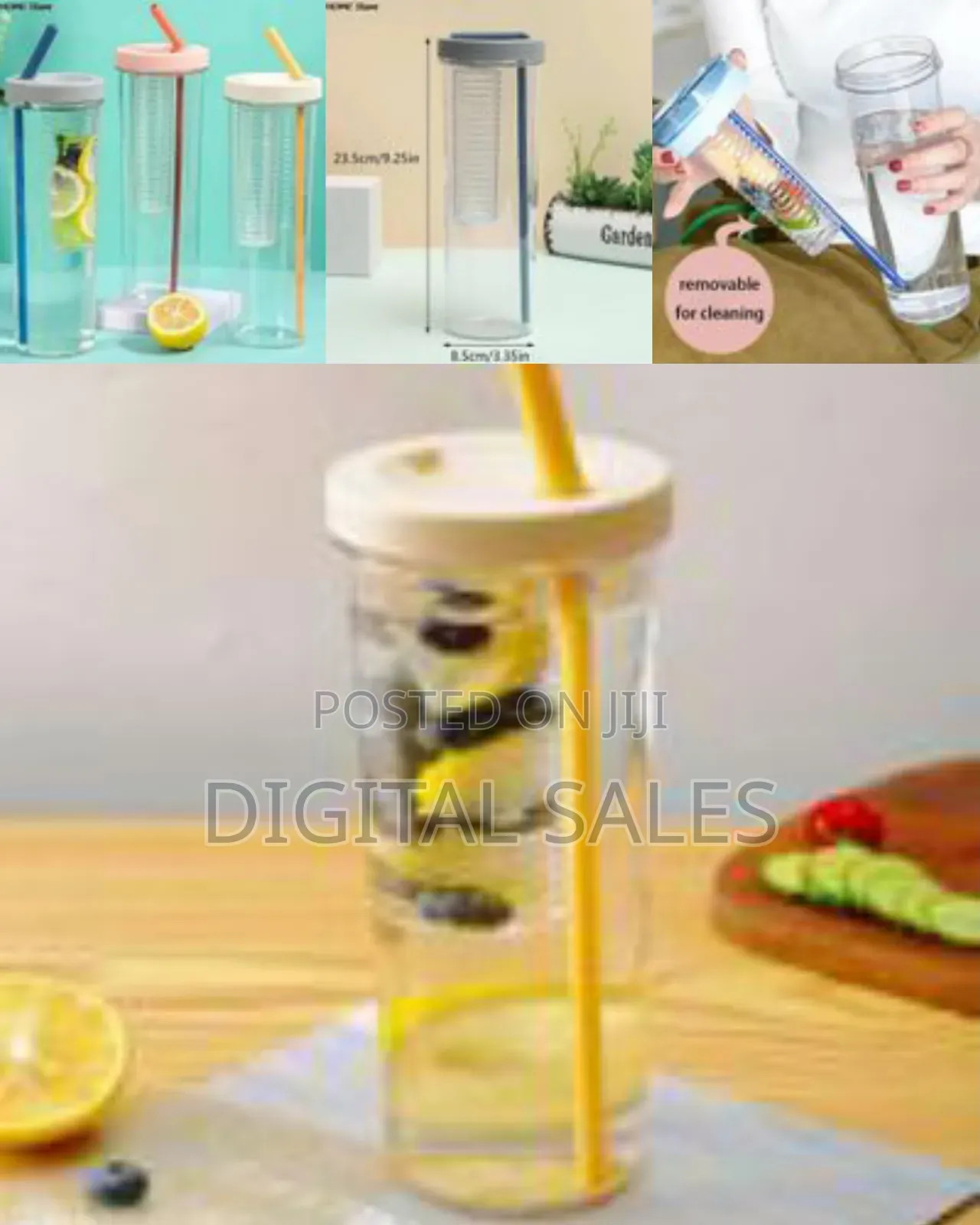 1 Piece of Folding Straw Cup With Lid Transparent Reusable Tumb