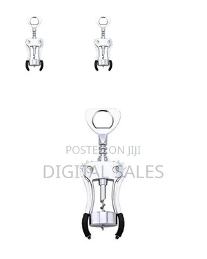 Portable Corkscrew Soda, Beer, Wine Bottle Opener - Silver