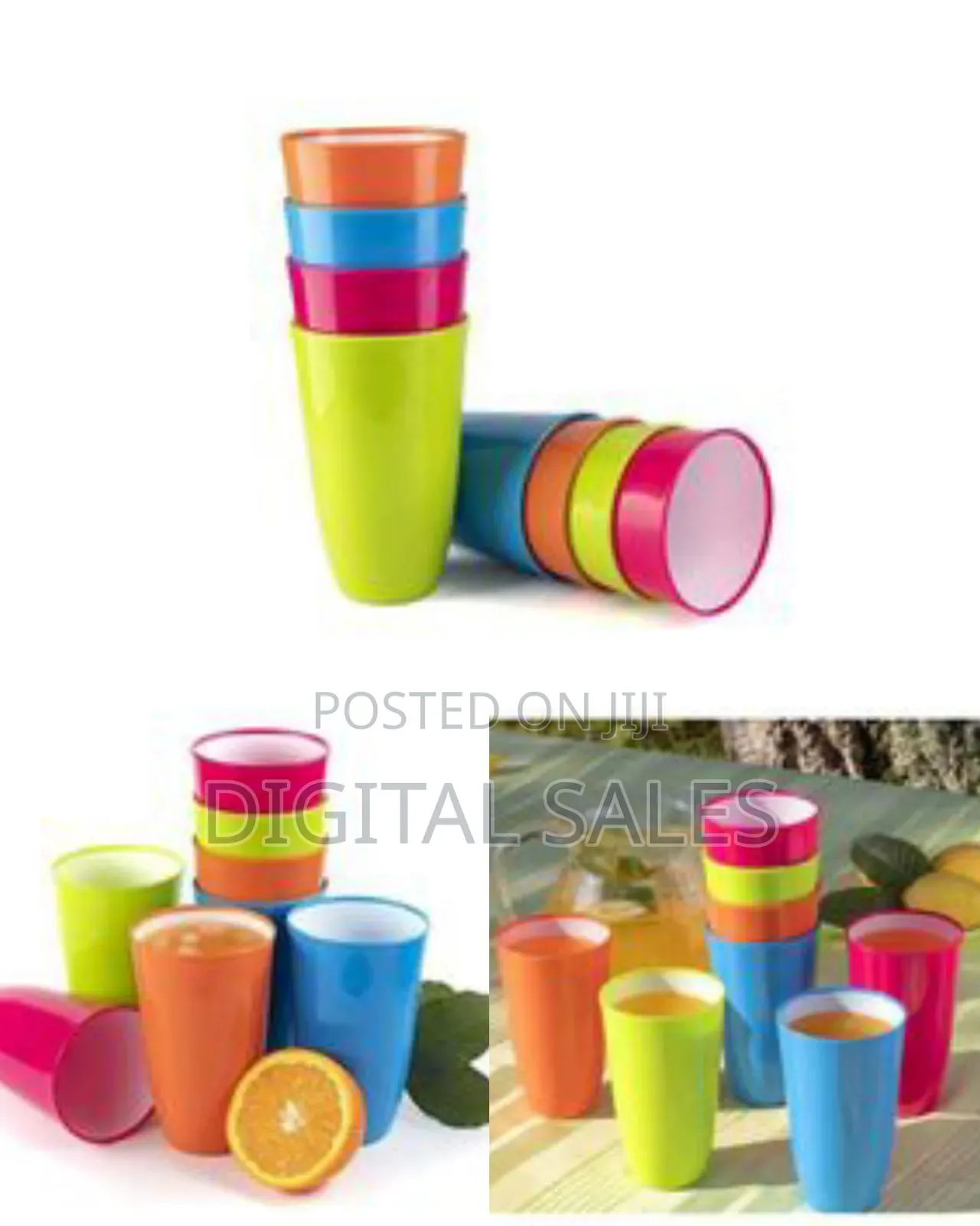12 Pieces of Plastic Juice Tumblers Cups Mugs for Parties and Home