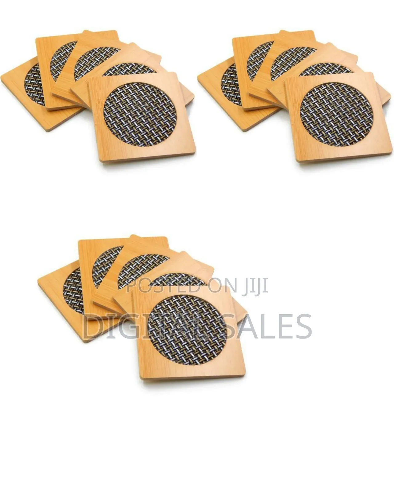 Bamboo 6 Piece Bamboo Mug/Glass Cover Coasters