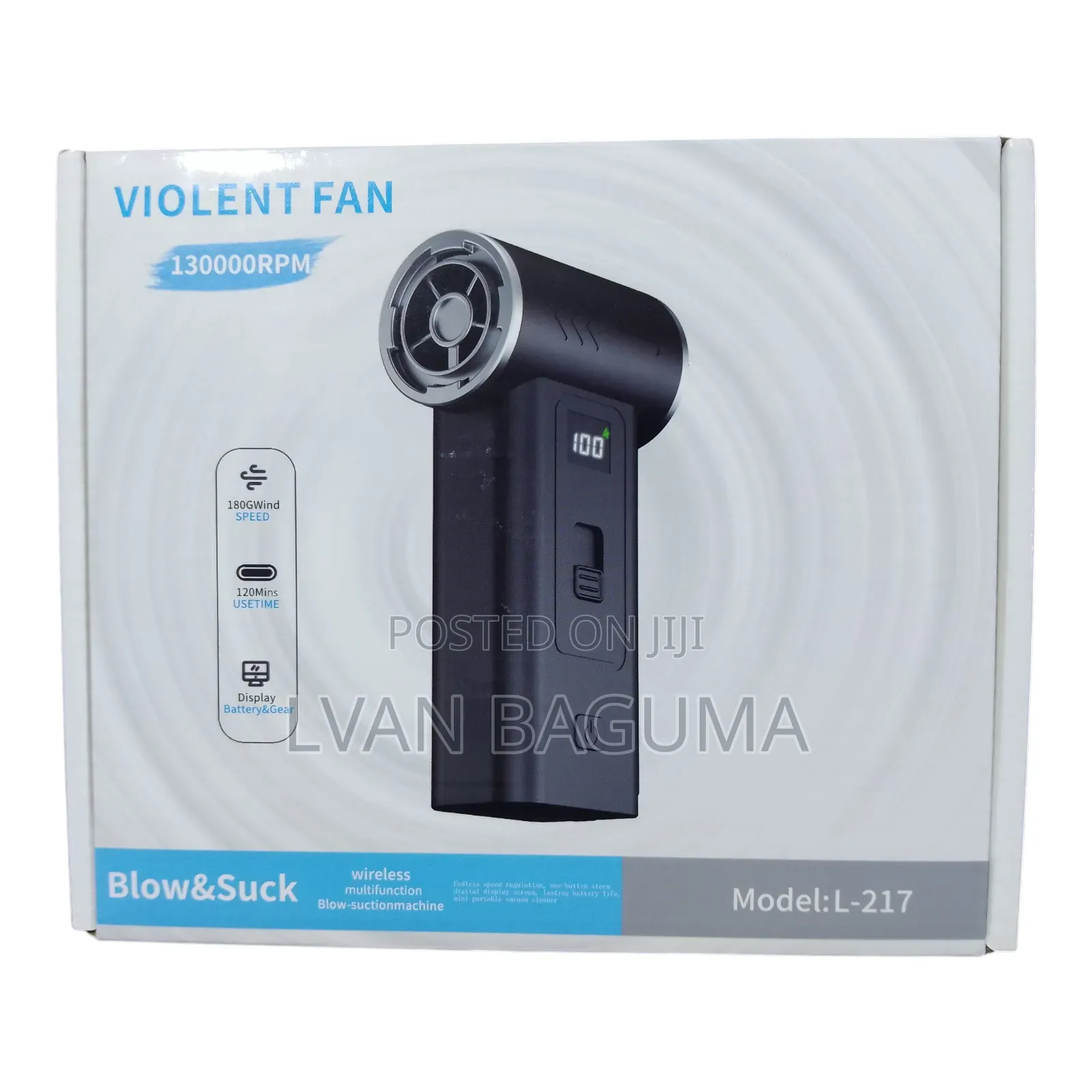2 in 1 Mini Violet Fan / Vacuum Cleaner / Air Blower