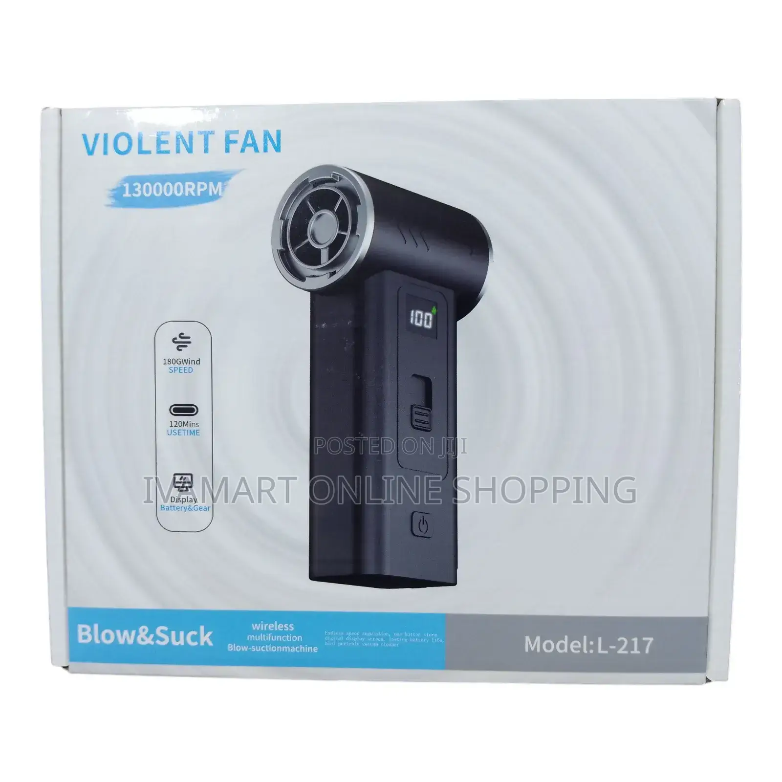 2 in 1 Mini Violet Fan / Vacuum Cleaner / Air Blower