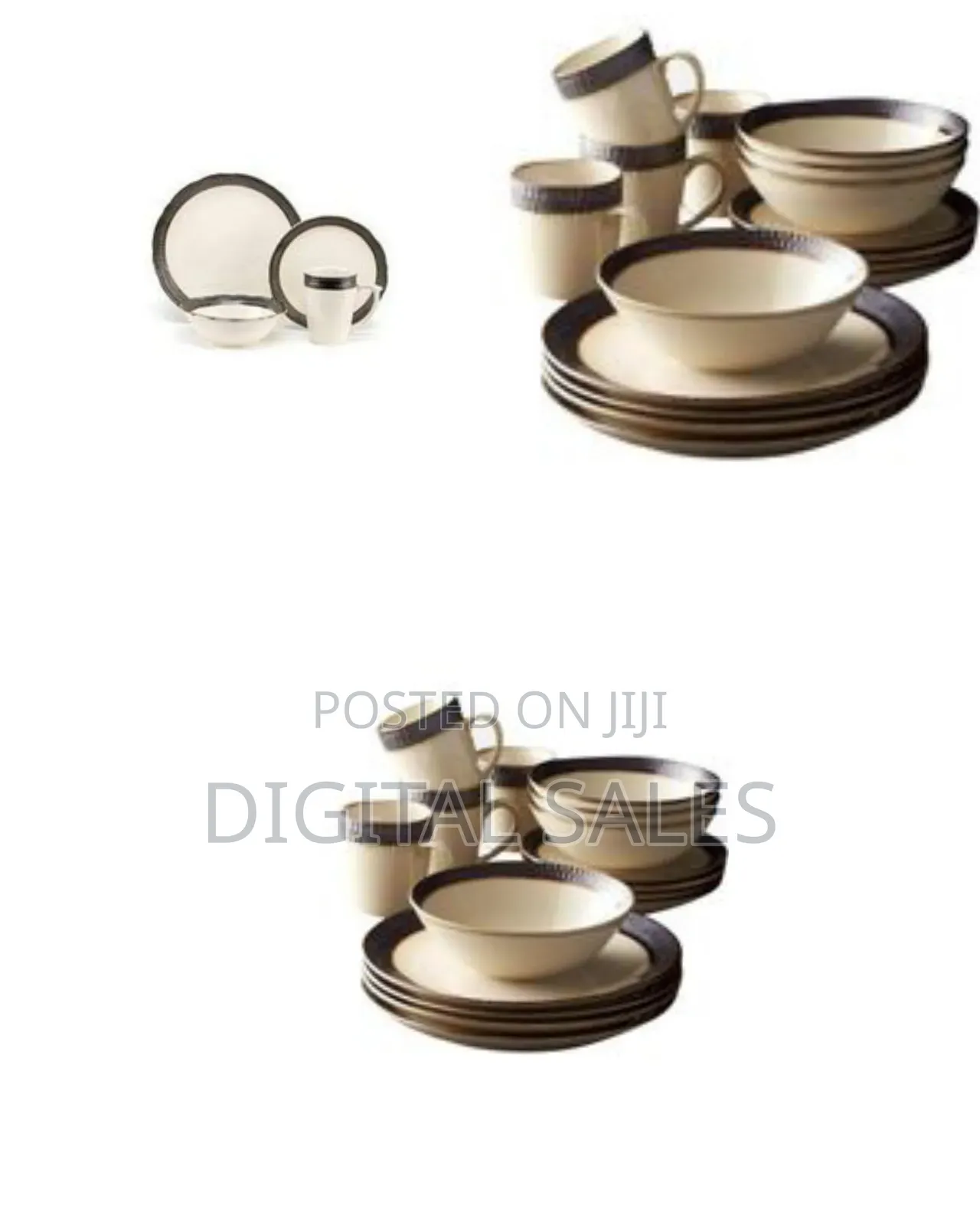 Other 24 Piece Gold Line Dinner Set, Cream