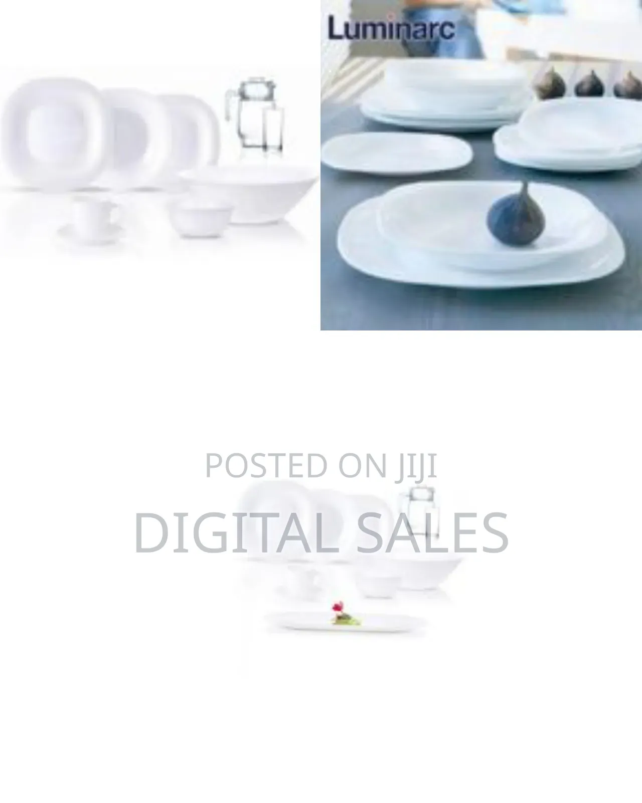 Luminarc Neo Carine White Plates Bowls Cups Plates Dinner Set 46pc