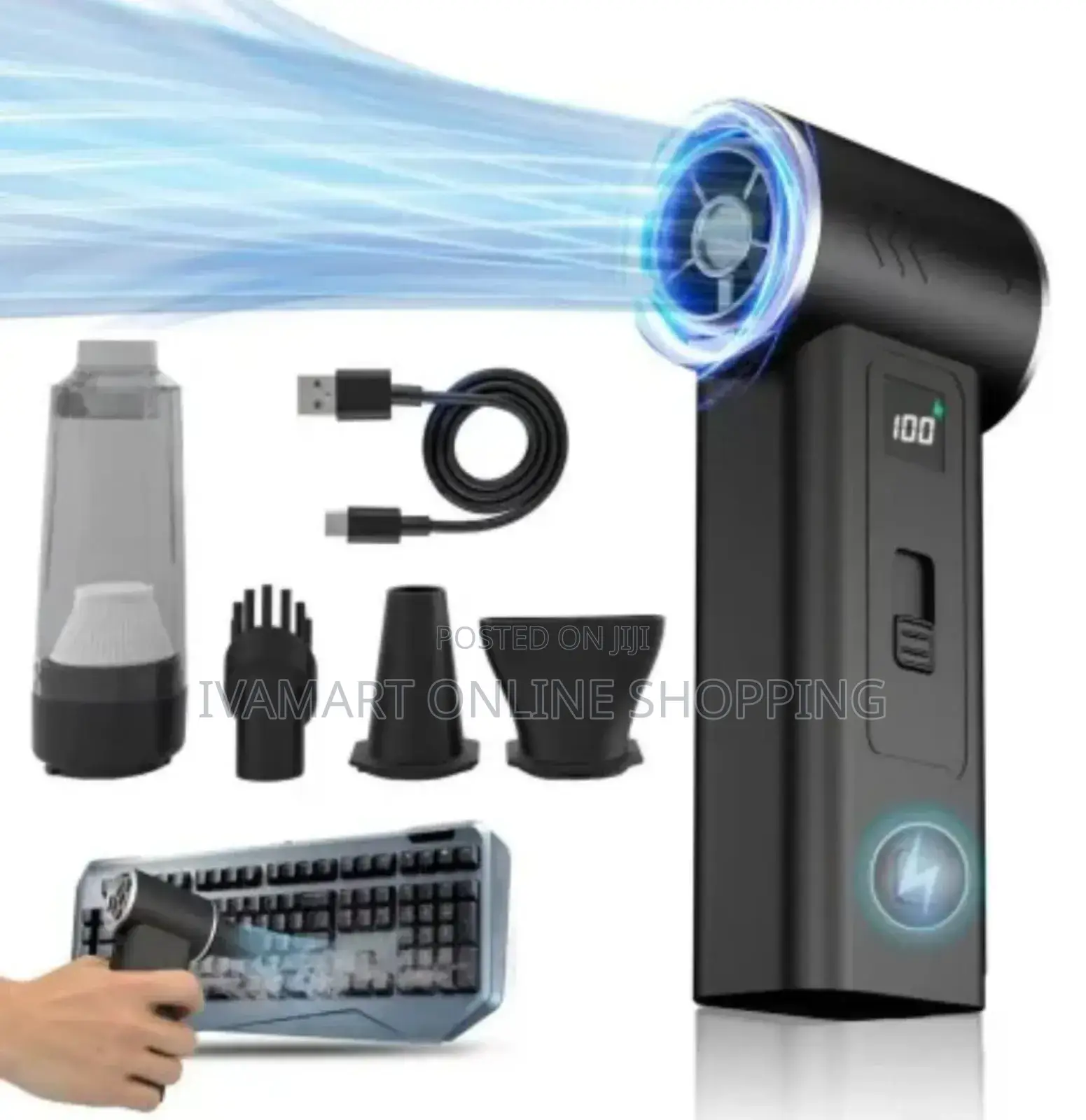 2 in 1 Mini Violet Fan / Vacuum Cleaner / Air Blower