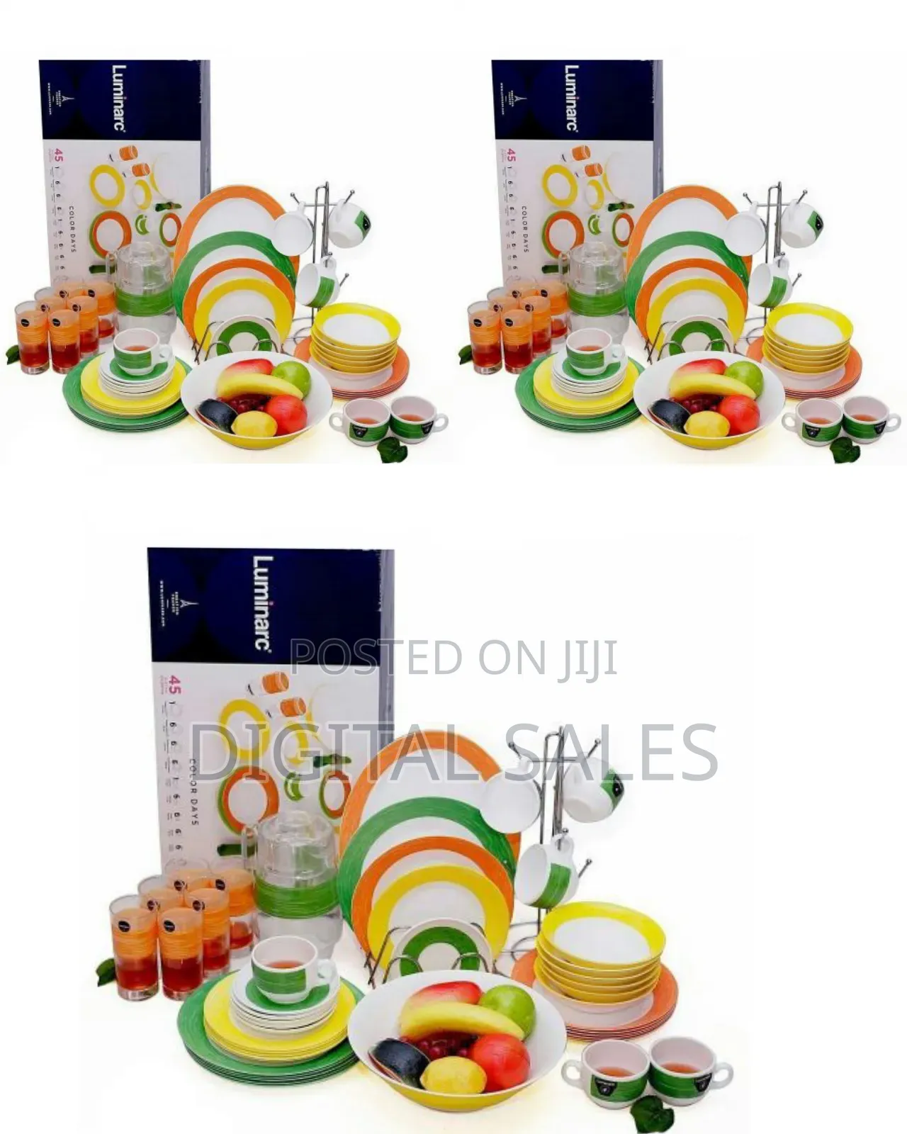Luminarc Color Days Plates Dinner Set (45 Pcs)