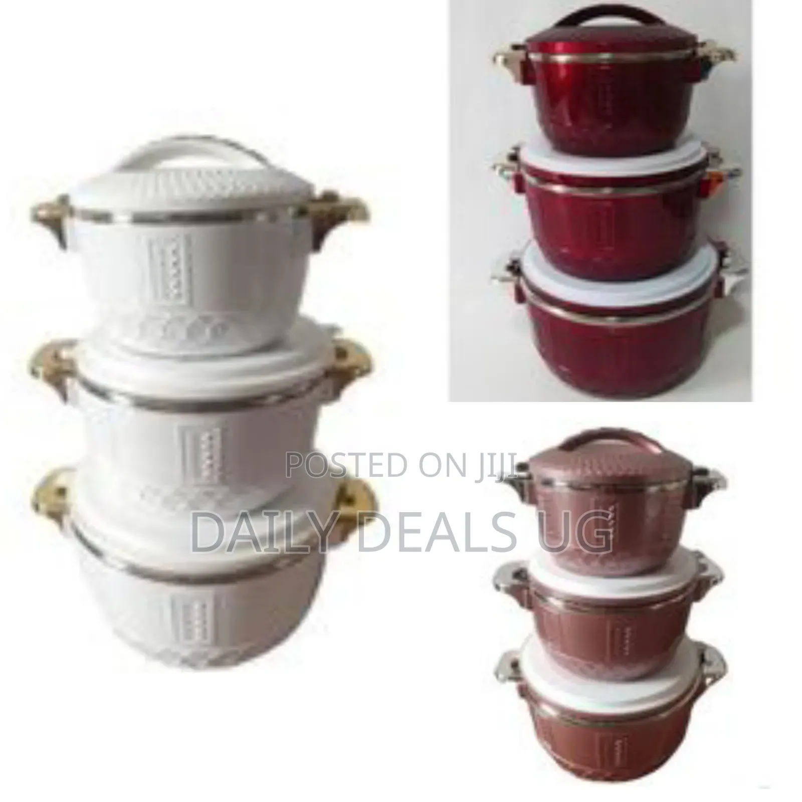 3pc Food Warmer Dishes Thermal Insulation Hot Pot Casserole Lunch Boxe