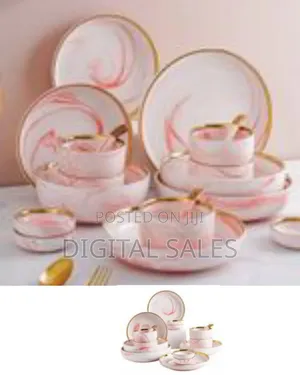 32pcs Microwave Ceramic Pates Bowls Spoons Restaurant Dinnerware