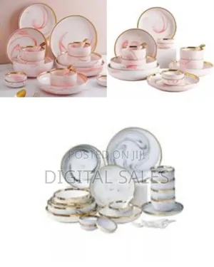 32pcs Microwave Ceramic Pates Bowls Spoons Restaurant Dinnerware