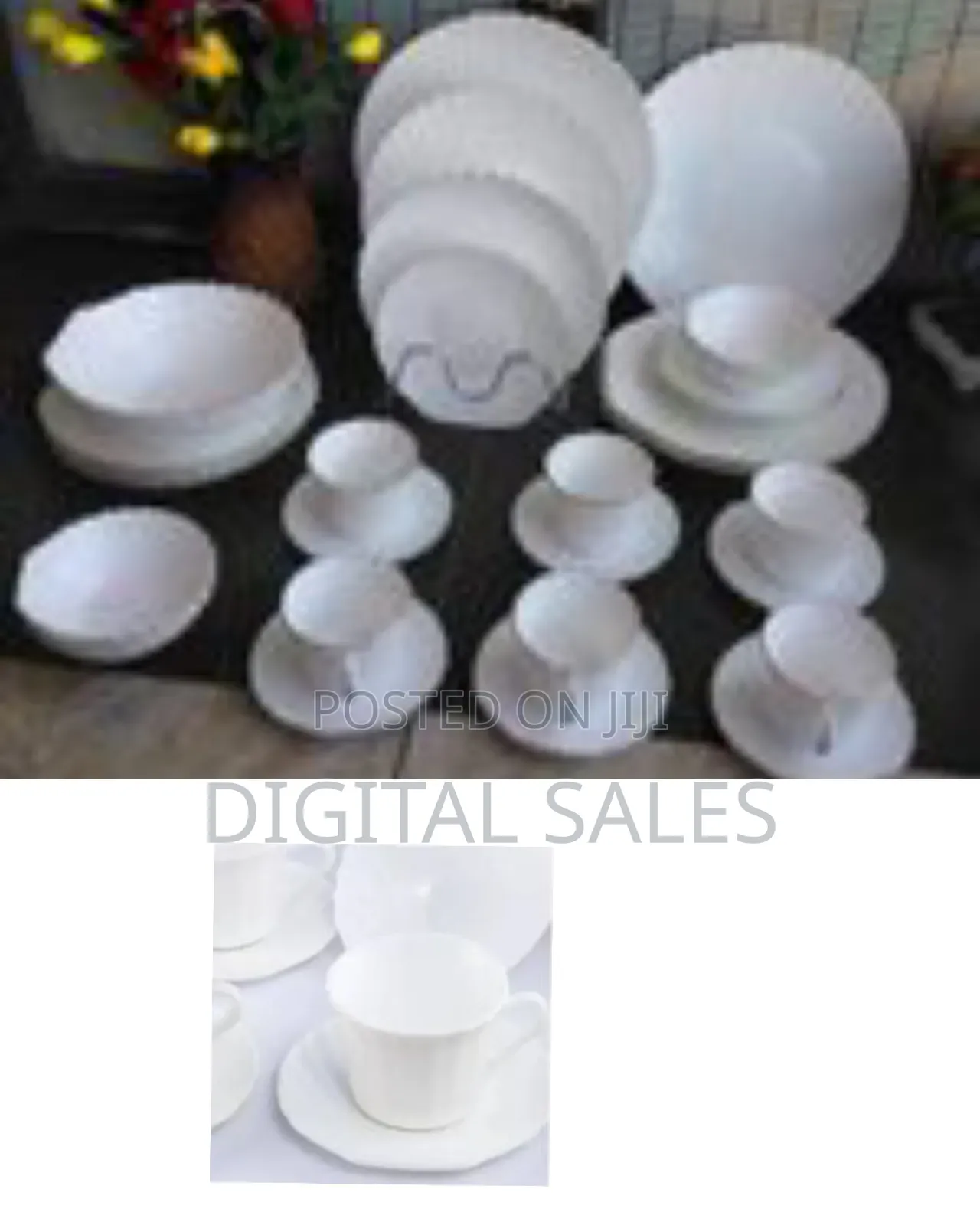 Arcopal 40 PCS Gold Lines Self Design Plates Cups Bowls Saucers Side