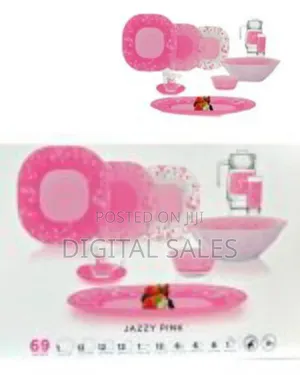 Luminarc Tempered Jazzy Pink Plates, Cups, Bowls Glass