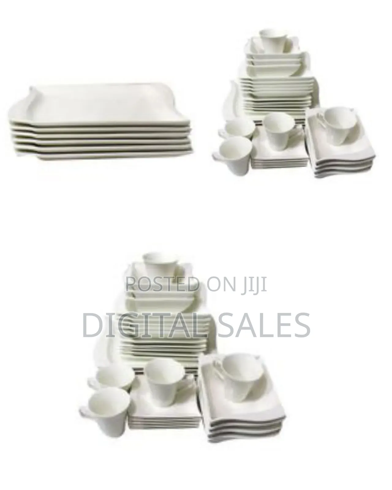 36 Piece Rectangle Dinner Set - White