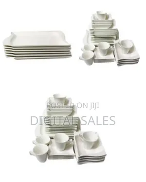 36 Piece Rectangle Dinner Set - White
