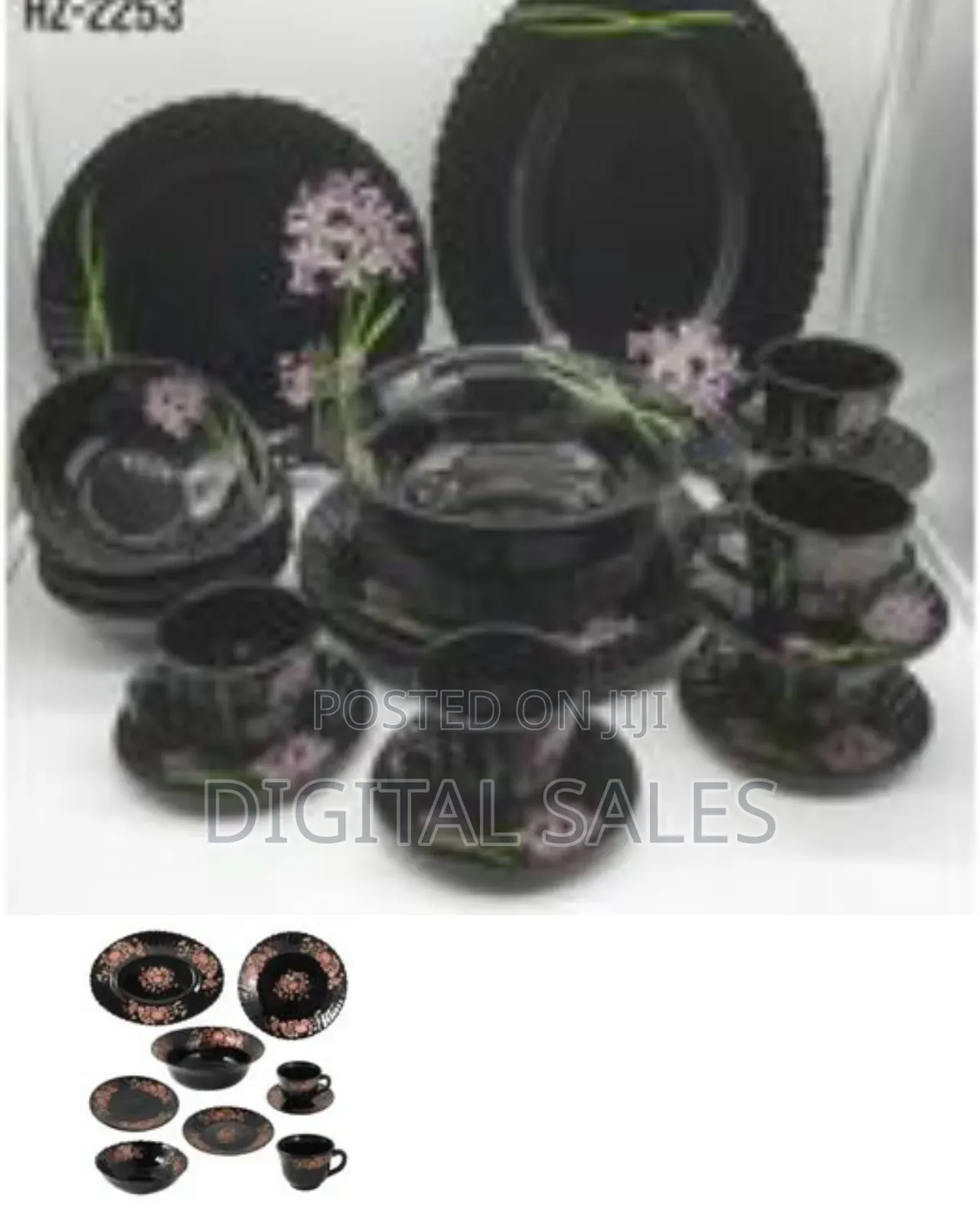 32 Pieces Flowered Opalware Dinner Set With Cups and Saucer Dinner