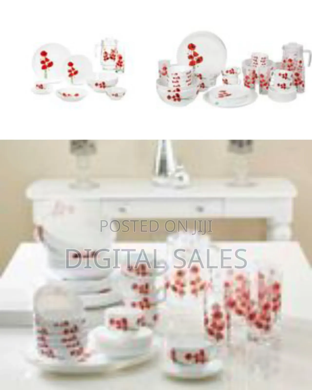 Luminarc Hypnosis Plates, Cups, Bowls Glass Dinnerware Set, 46 Piece