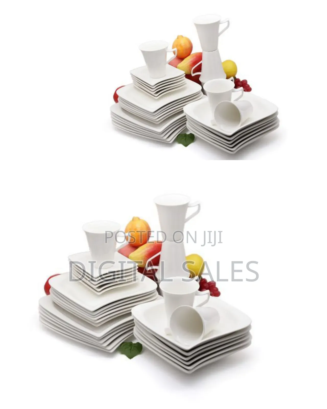 Other 30 PCS of Square Plates, Bowls, Side Plates, Cups Dinner
