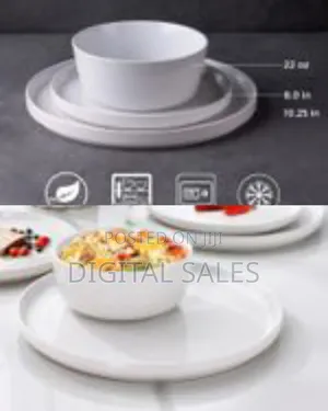 Dinnerware Sets for 6, 18 Piece Stoneware Plates and Bowls Set, Chip