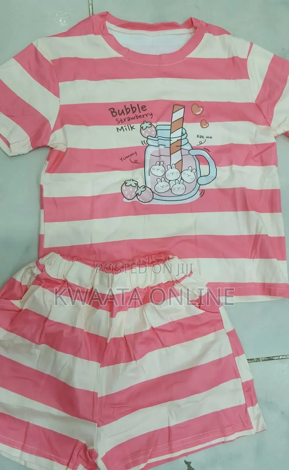 2 Pc Women Cotton Pajama Set Button-Down Short Sleeve Sleepwear