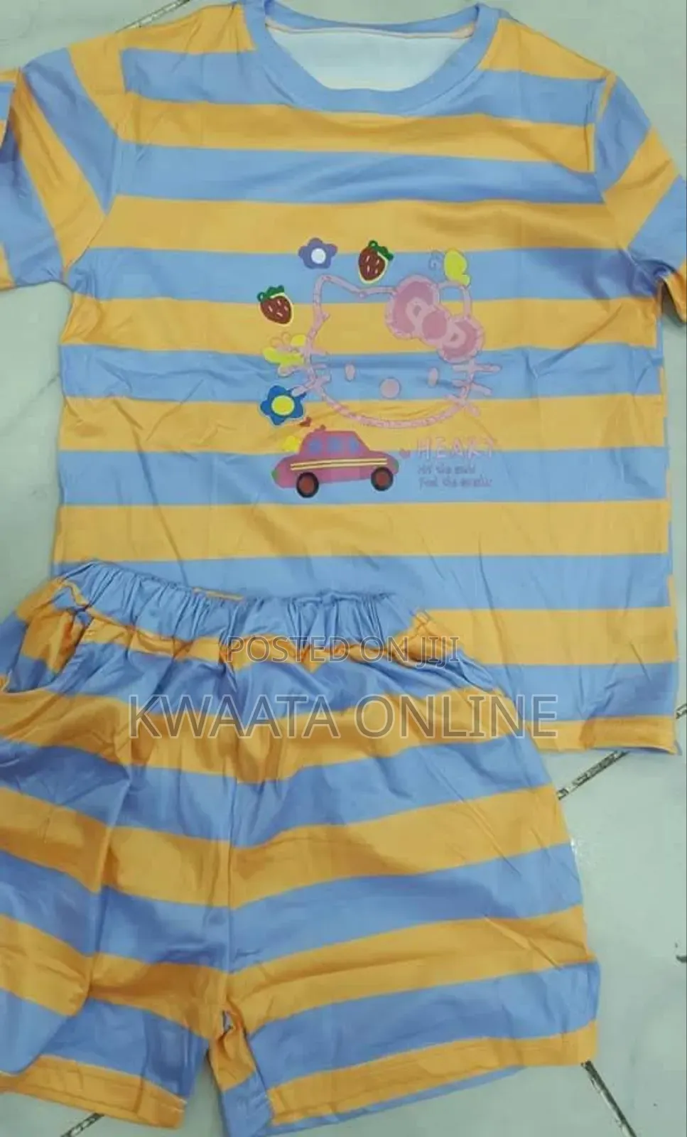 2 Pc Women Cotton Pajama Set Button-Down Short Sleeve Sleepwear