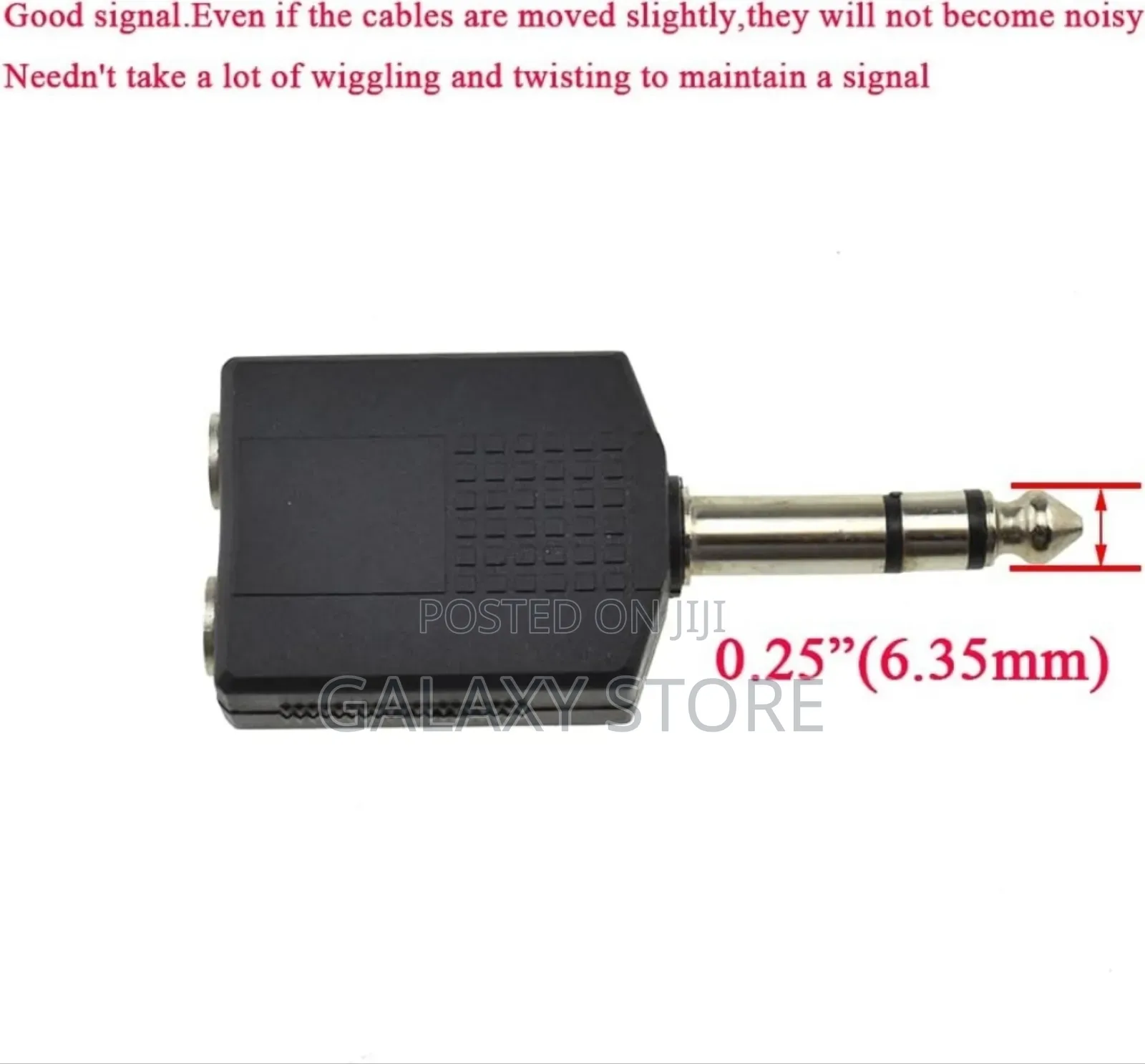 6.35mm F-TRS Stereo Plug Audio 1 Male 1/4 Inch and 2 Female Splitter