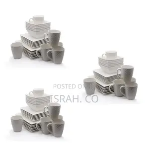 24 Piece Square Dinner Set - White