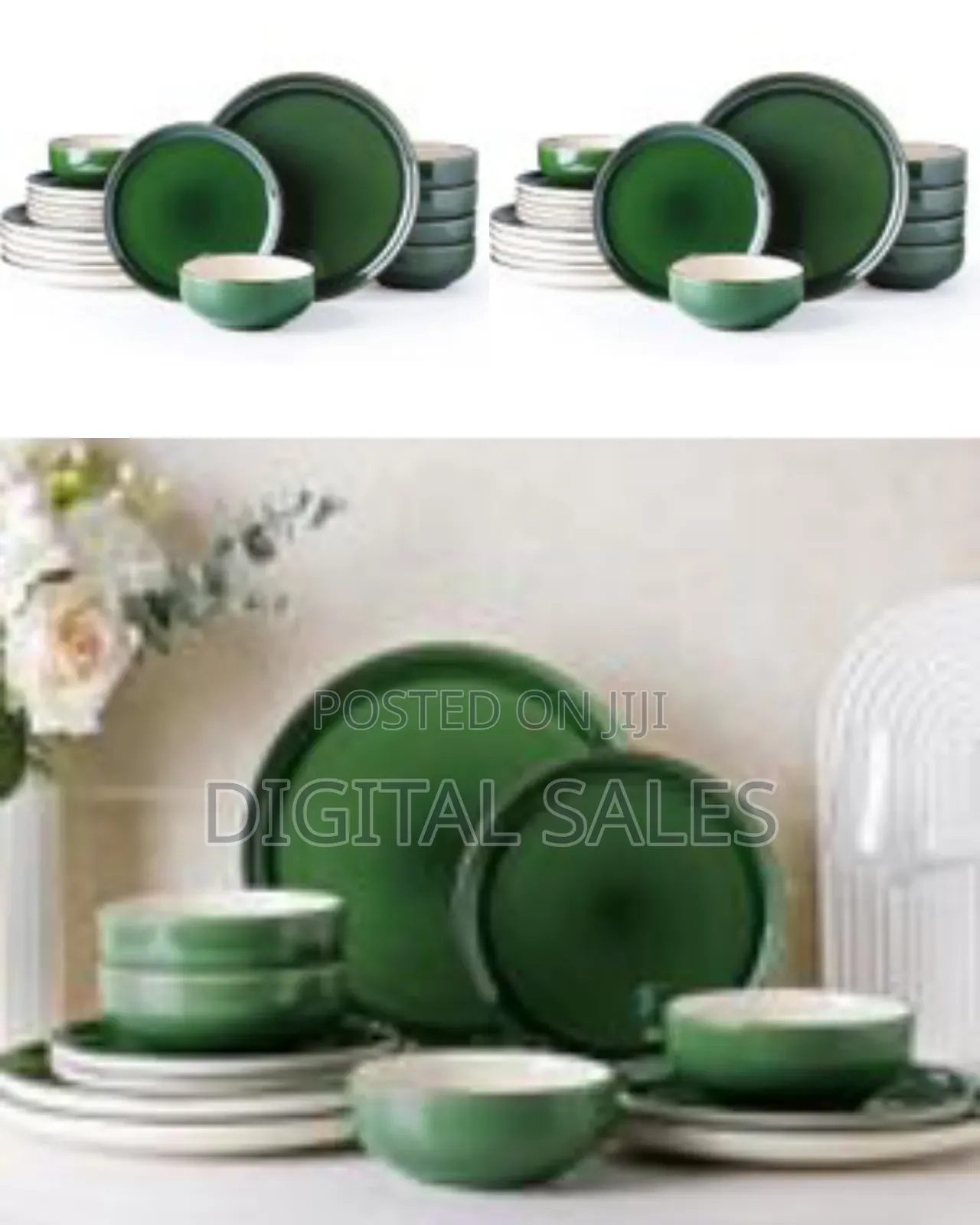 18pc Ceramic Crockery Dinnerware Sets Plates Side Plates and Bowls