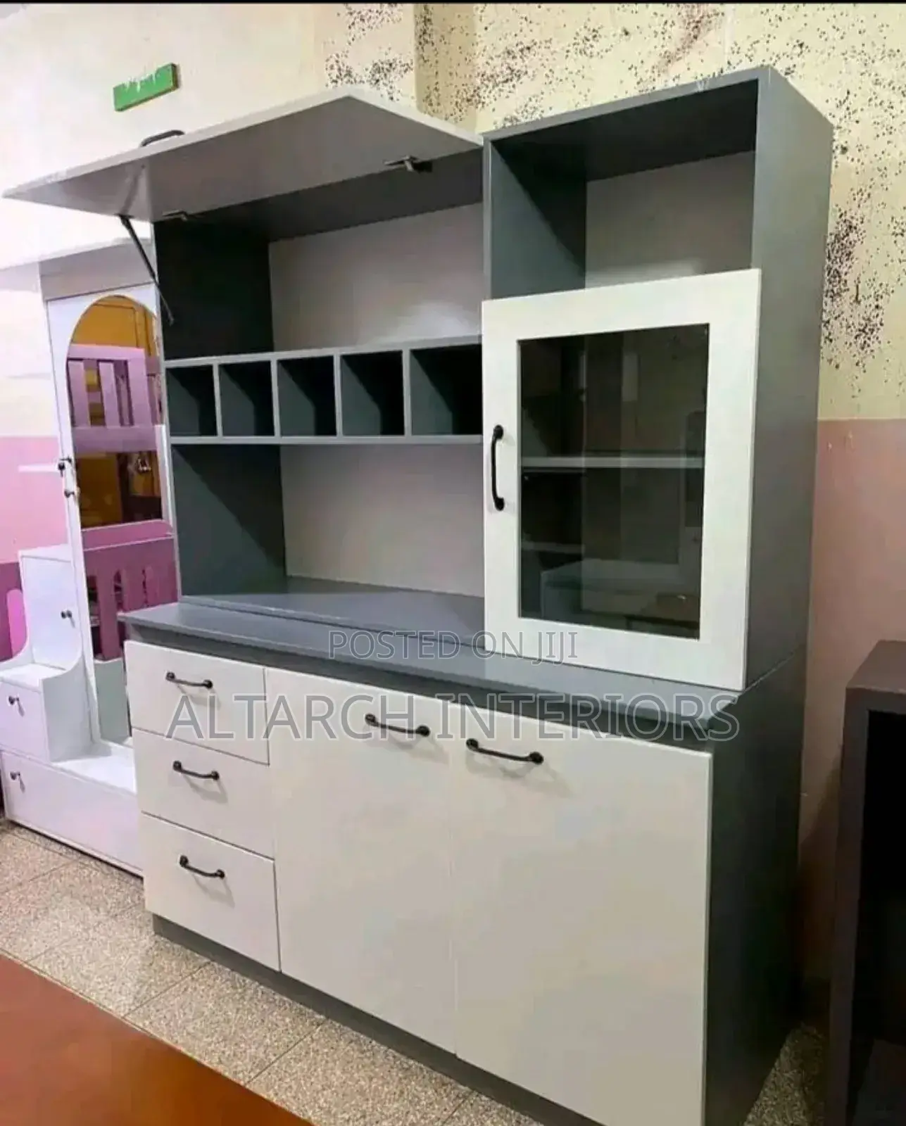 Simple 4x6 Cupboard Well Furnished in White and Grey