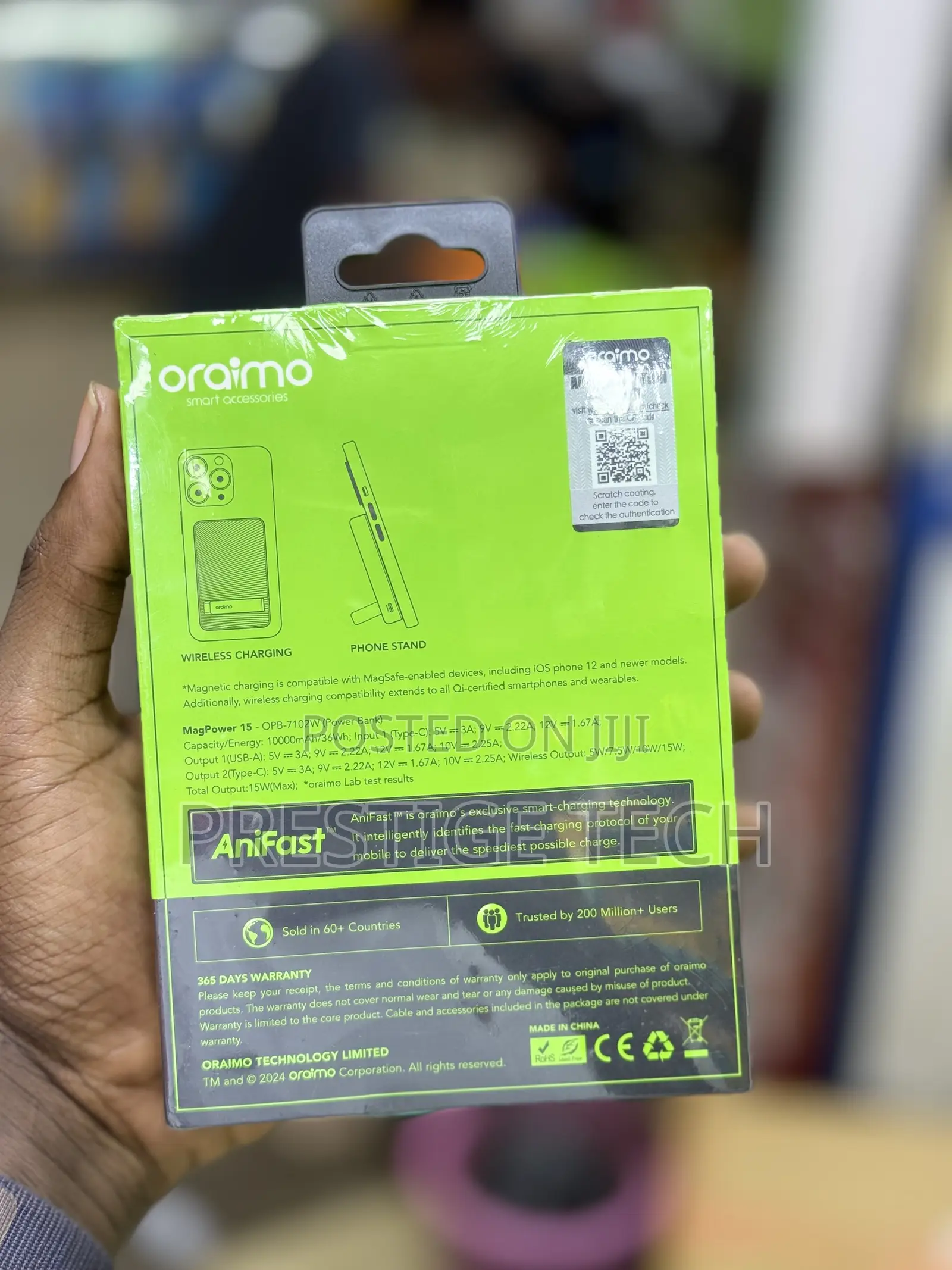 Oraimo Magnetic Wireless Power Bank 10,000mah Mag Power 15
