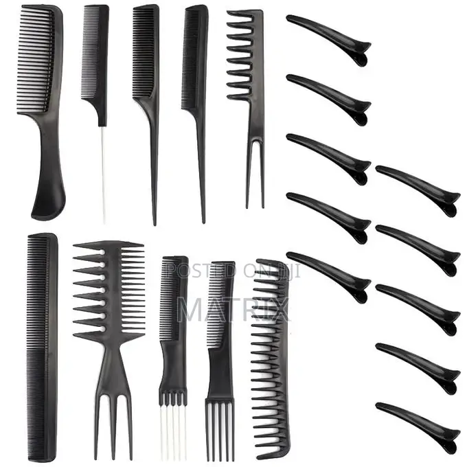 Professional Styling Hair Comb Set - 10 Pieces