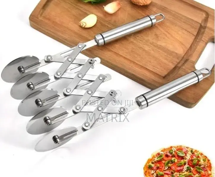 5 Wheel Pastry Cutter Pizza Knife Divider With Handle