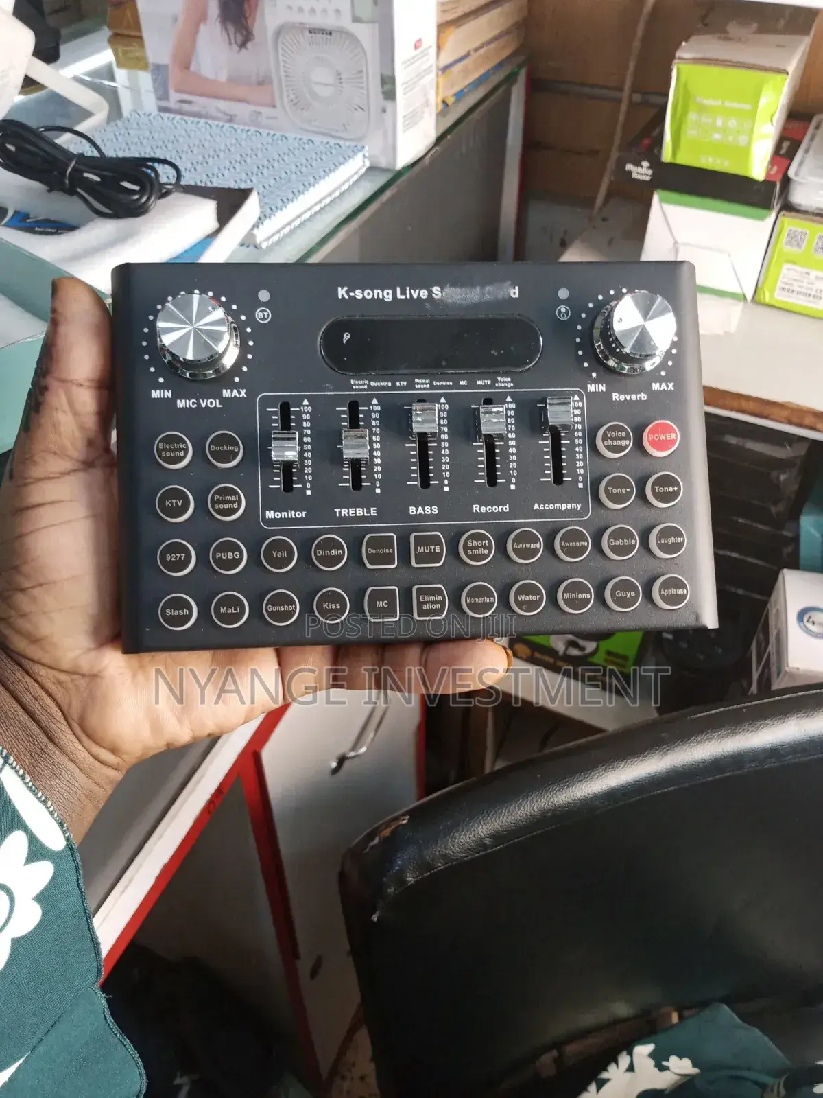 K Song Live Sound Card and Wired Microphone. Sound Card