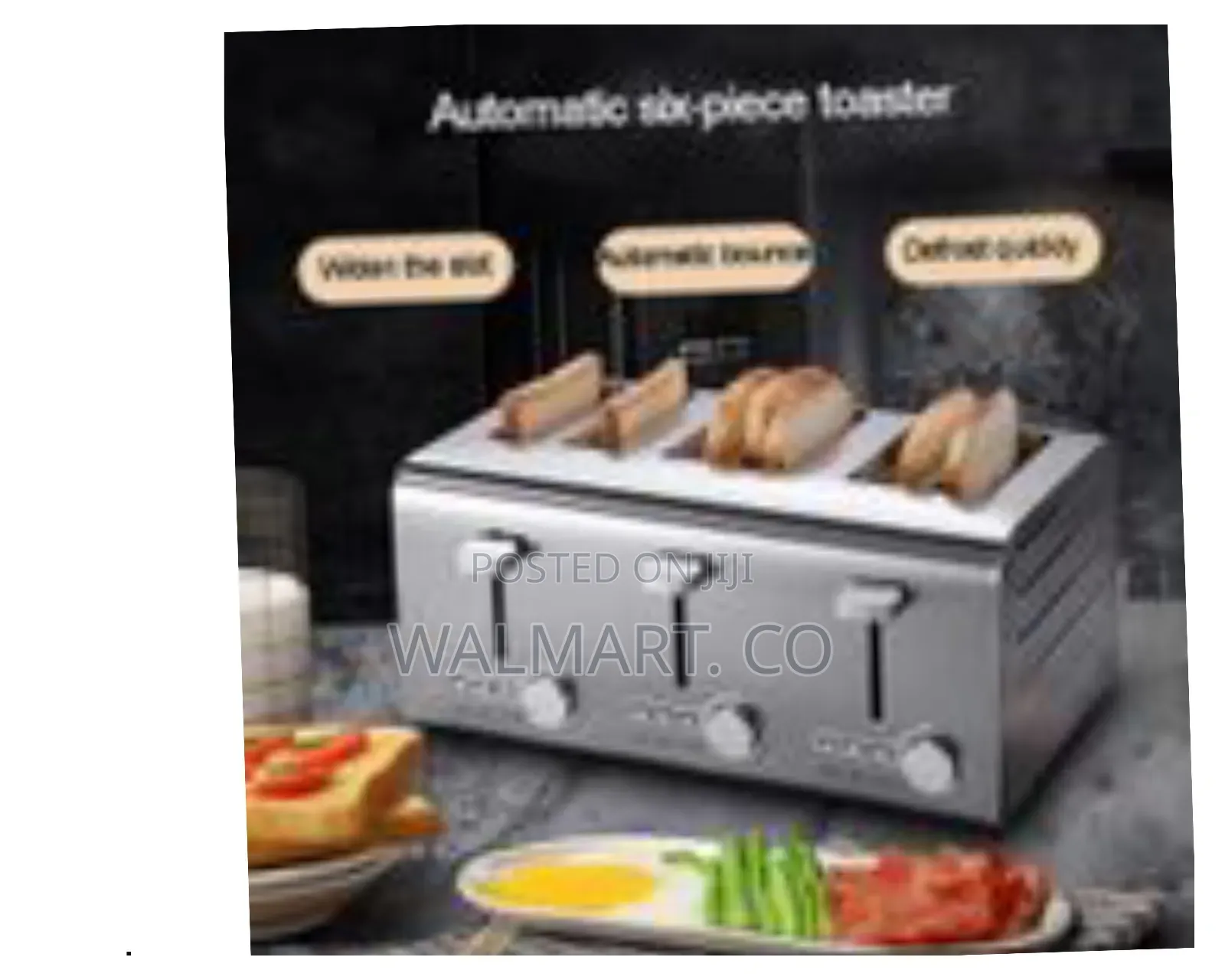 Stainless Steel Commercial 6 Slices Bread Toaster-Silver