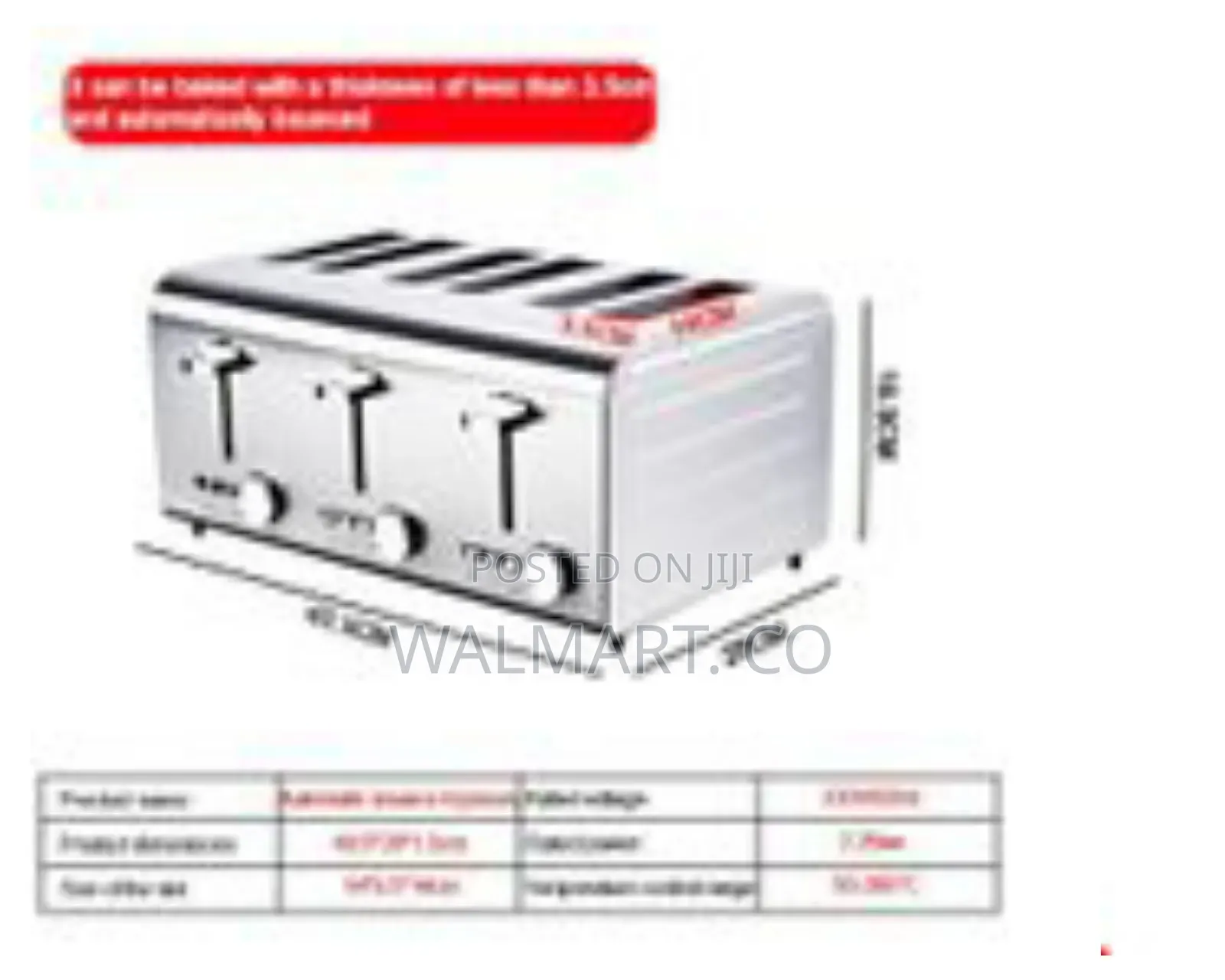 Stainless Steel Commercial 6 Slices Bread Toaster-Silver