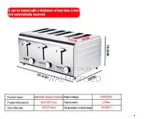Stainless Steel Commercial 6 Slices Bread Toaster-Silver