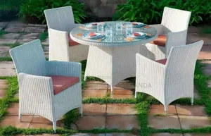 Fabric Metallic Dinning Table Set