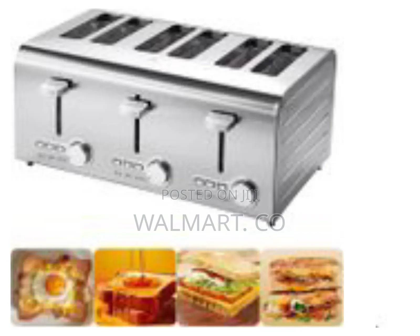 Stainless Steel Commercial 6 Slices Bread Toaster-Silver
