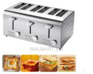Stainless Steel Commercial 6 Slices Bread Toaster-Silver