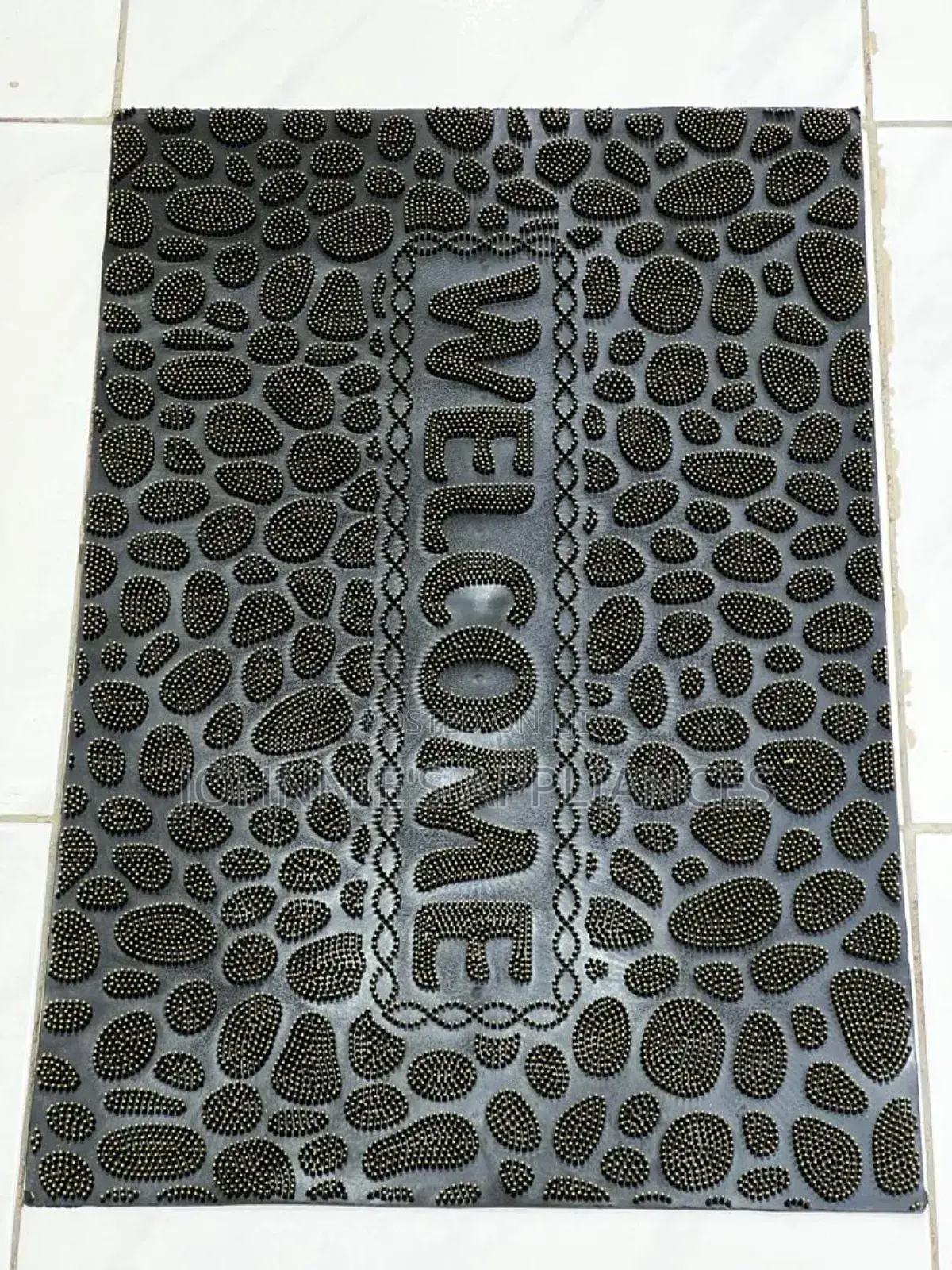 Geometric Pattern Non-Slip Rubber Welcome Doormat