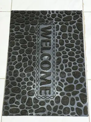 Geometric Pattern Non-Slip Rubber Welcome Doormat